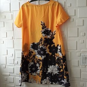 Yellow & Black Floral Dress